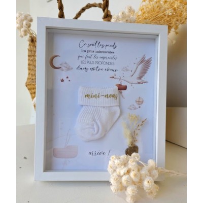 Cadre annonce bébé grossesse chaussette