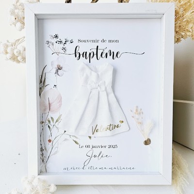 cadre cadeau baptême marraine
