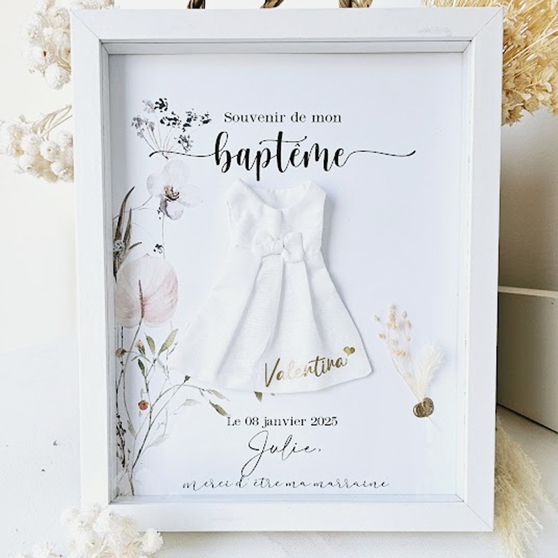 cadre cadeau baptême marraine