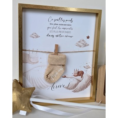 Cadre annonce grossesse petite chaussette Mini-nous