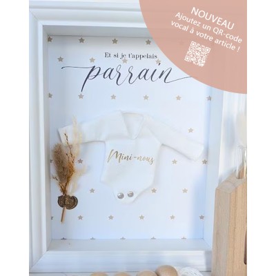 Cadre demande originale Parrain Mini-nous avec mini-body imprimé - Thème étoiles